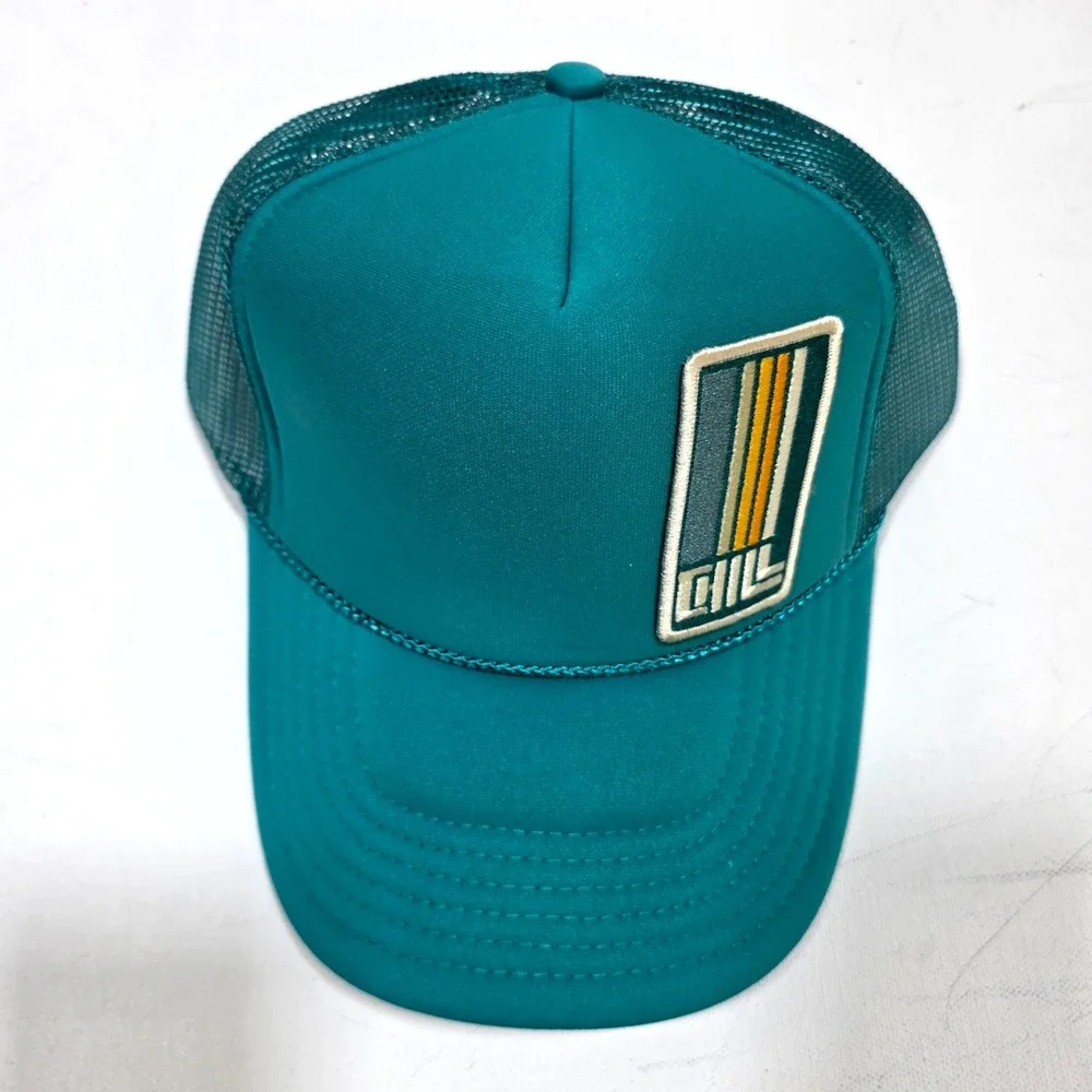 Port Sandz Trucker Hat Mens  Surfer Teal Chill Patch Retro Mesh Snapback Cap